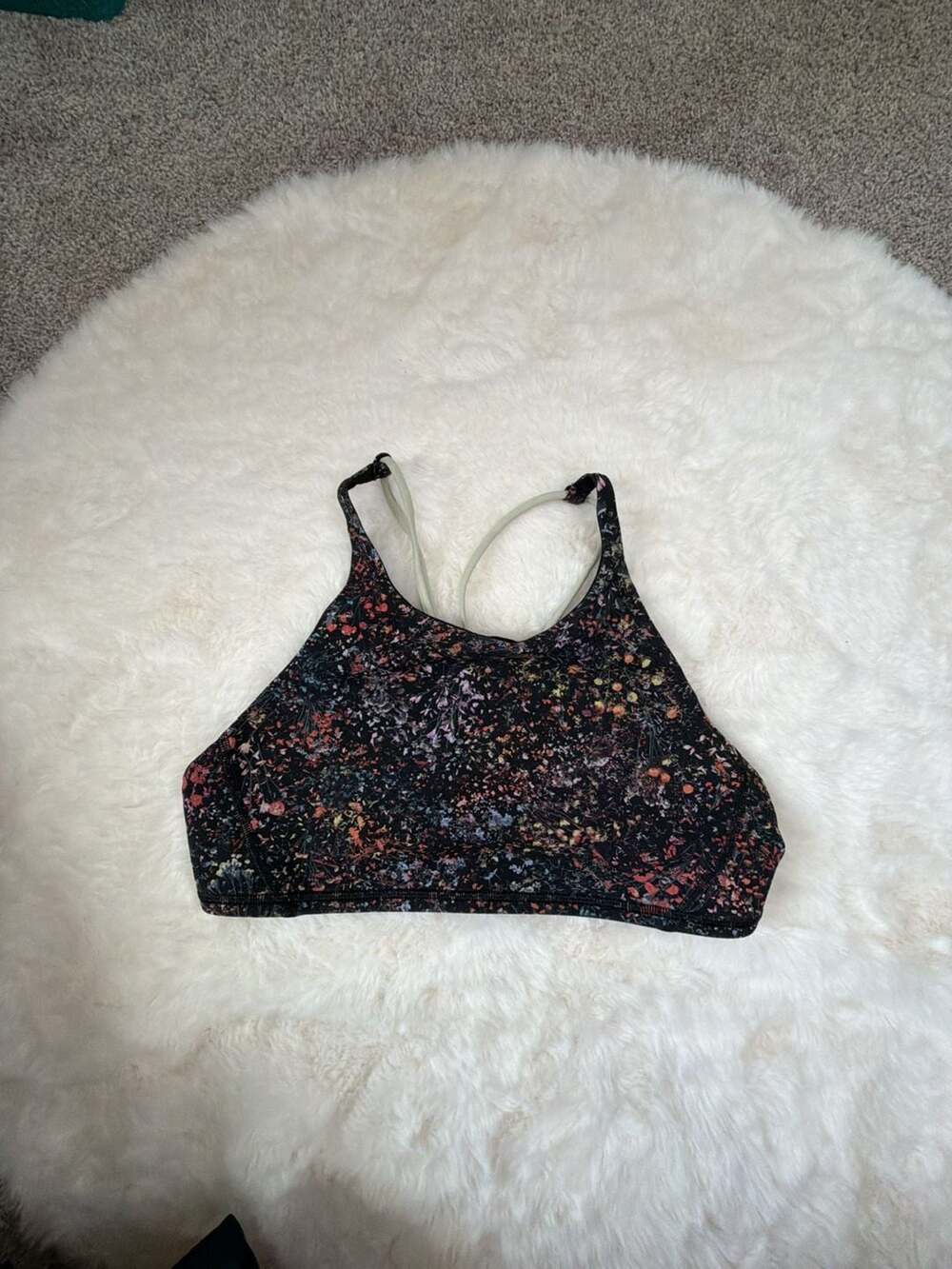 Lululemon Free To Be Elevated High-Neck Sports Bra in Flowerescent Multi/Black